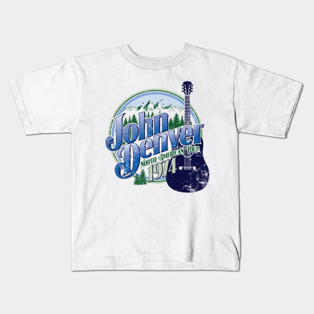 John Denver North American Tour Kids T-Shirt by MindsparkCreative